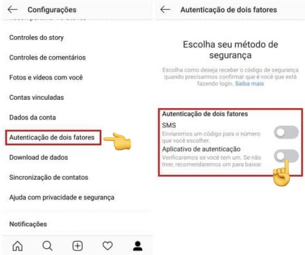 Autenticação de dois fatores - Minha Conta